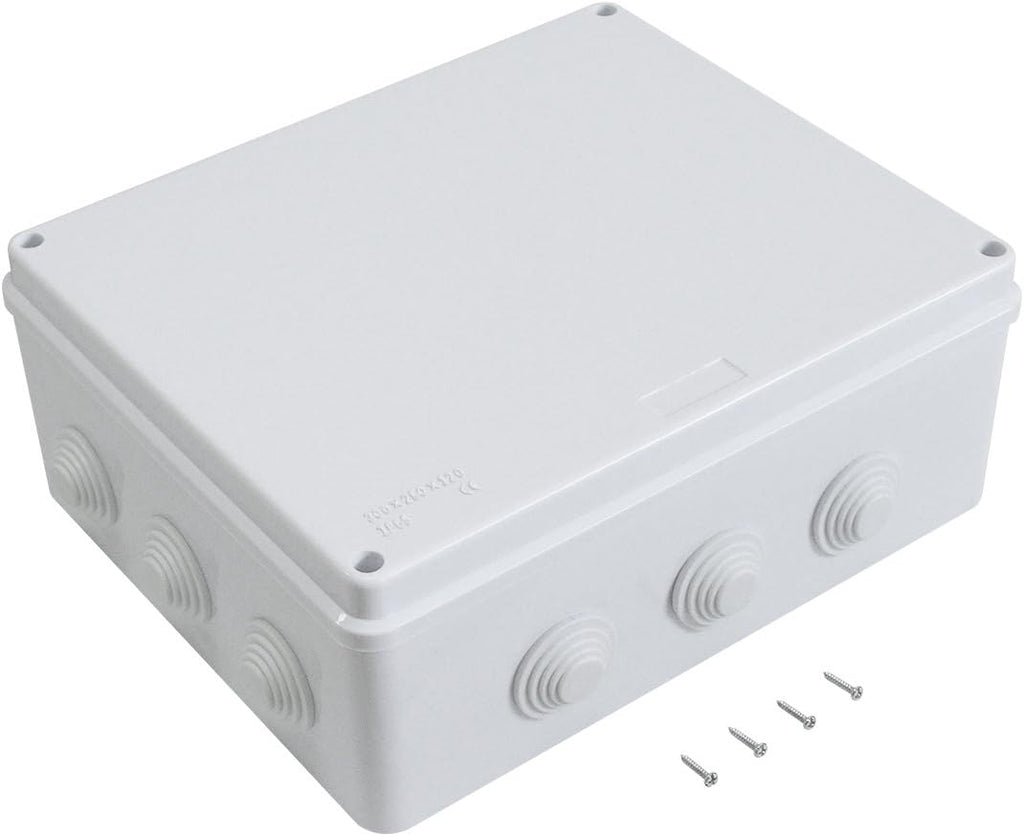 White ABS Plastic IP65 Junction Box 11.8 x 9.8 x 4.7 inch Pack of 2 P506