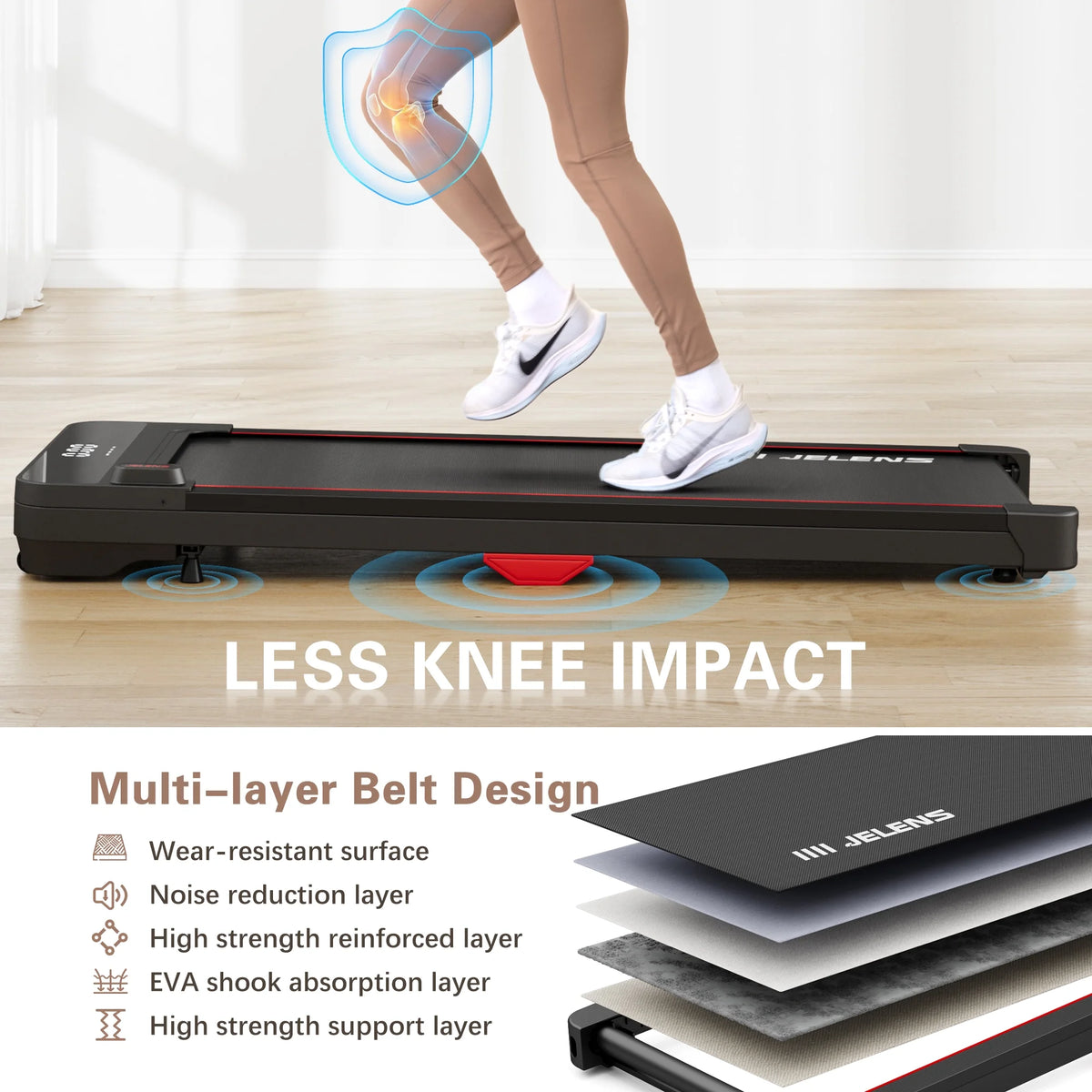 2.5HP Portable Under Desk Treadmill with Remote Control W170