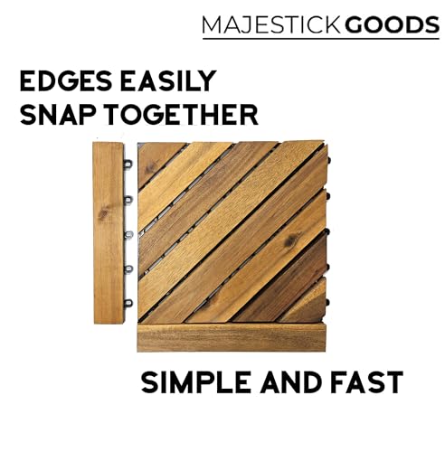 12 x 12 Acacia Hardwood Outdoor Flooring Edge Straight 8 pack R21671