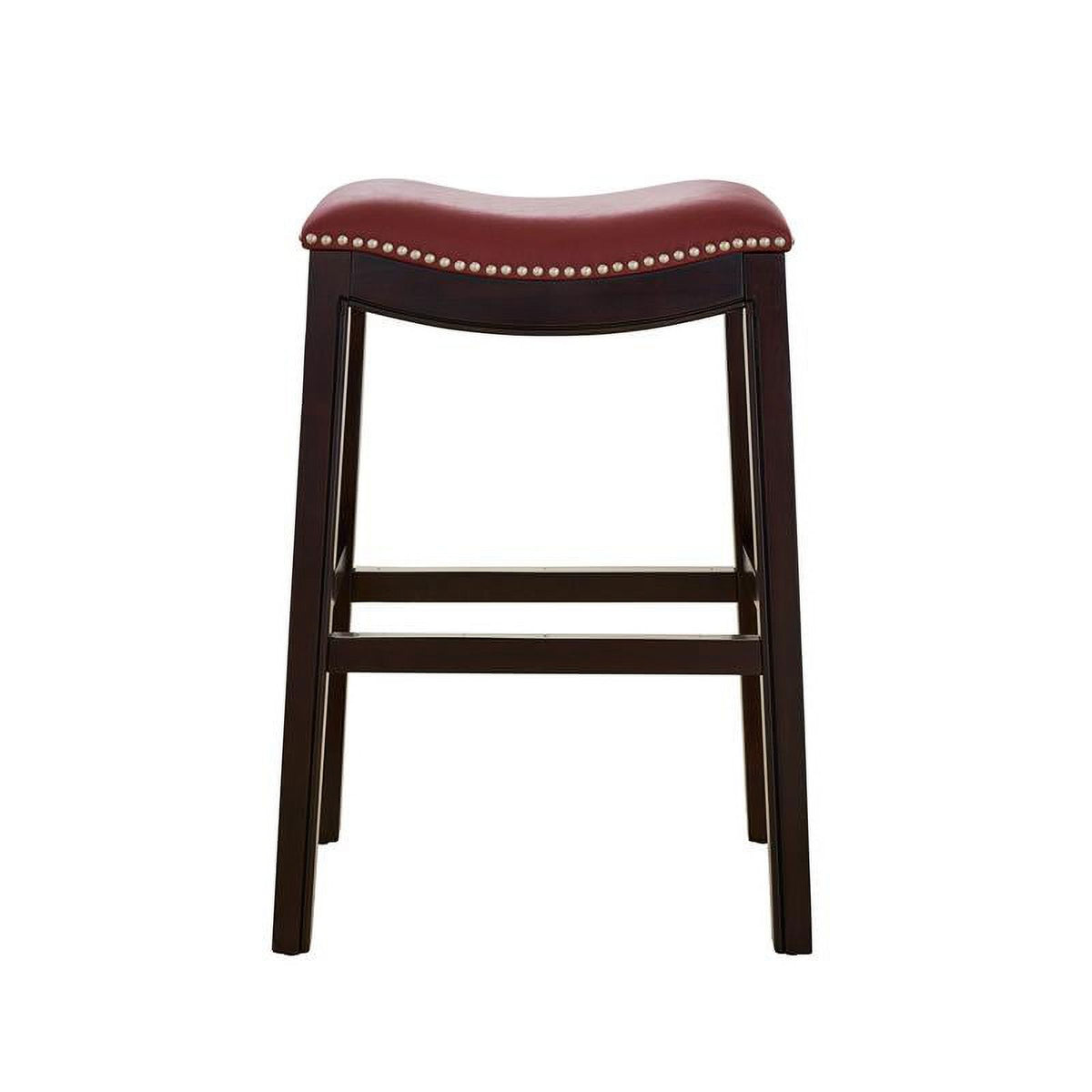 2 Piece Faux Leather Counter Height Barstool Set in Red N72468