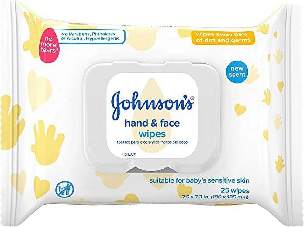 Hand Face Wipes, 25 Count (Pack of 6) T719