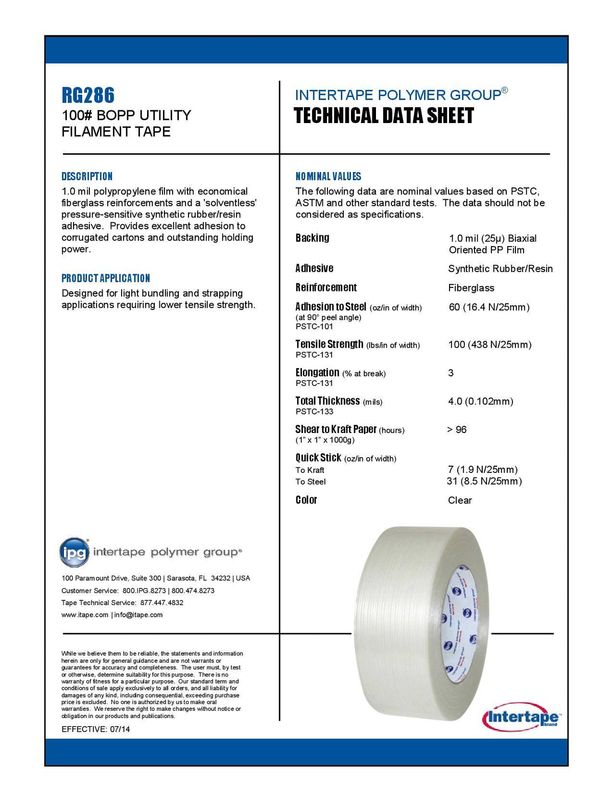 48mm x 60yd Strapping Tape - 24 Rolls O683484