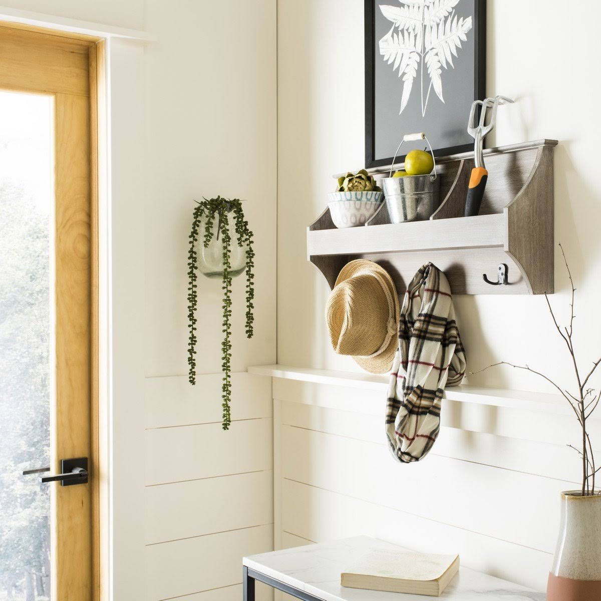Black Hanging Storage Wall Rack X365194