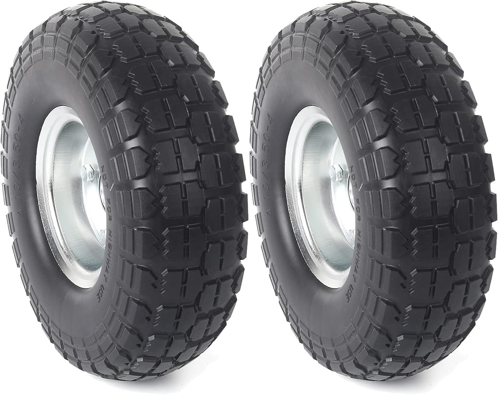 10-Inch Solid Rubber Tires and Wheels 4-Pack Z2022