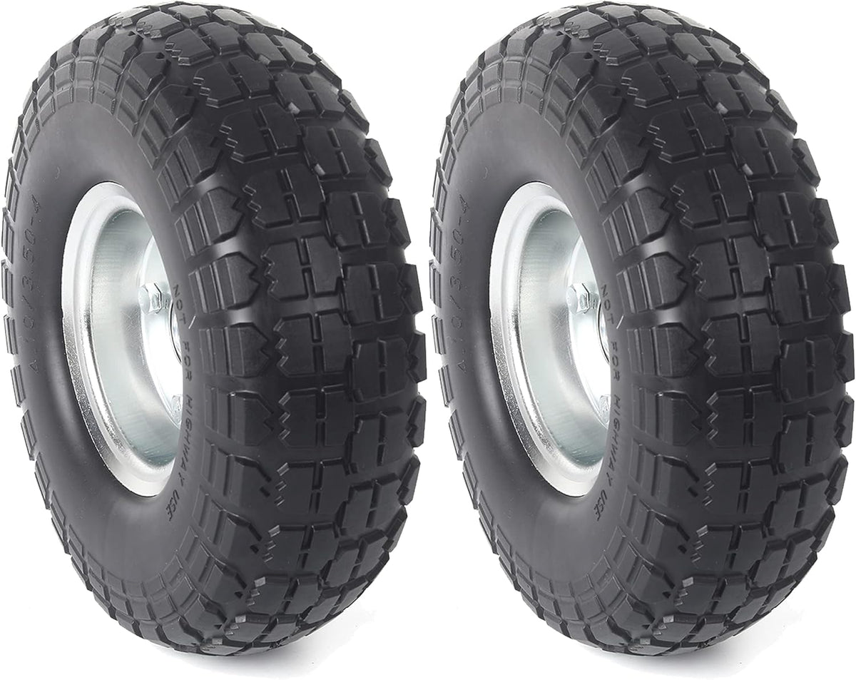 10-Inch Solid Rubber Tires and Wheels 4-Pack Z2022