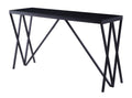 Black Metal Sofa Table with Geometric Base X15649
