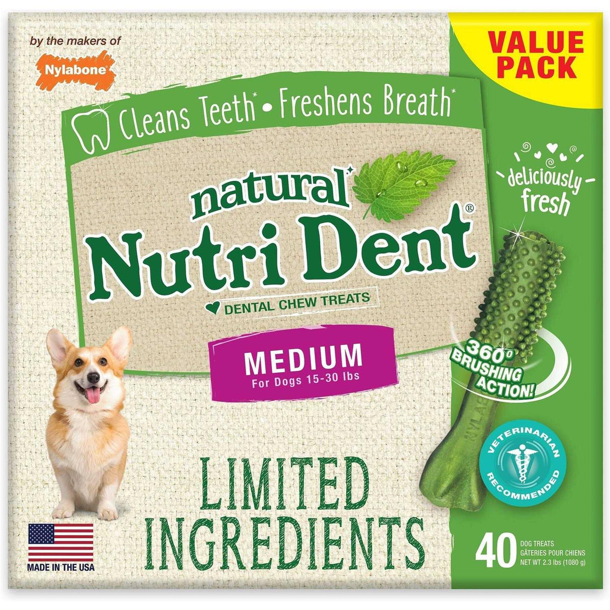 Natural Nutri Dent Fresh Breath Dental Chews D380405