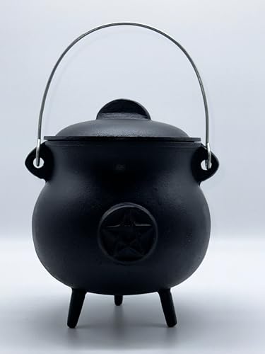 7.5" Diameter Cast Iron Cauldron with Lid and Handle M451