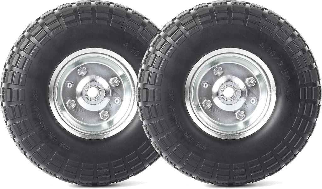 10-Inch Solid Rubber Tires and Wheels 4-Pack Z2022