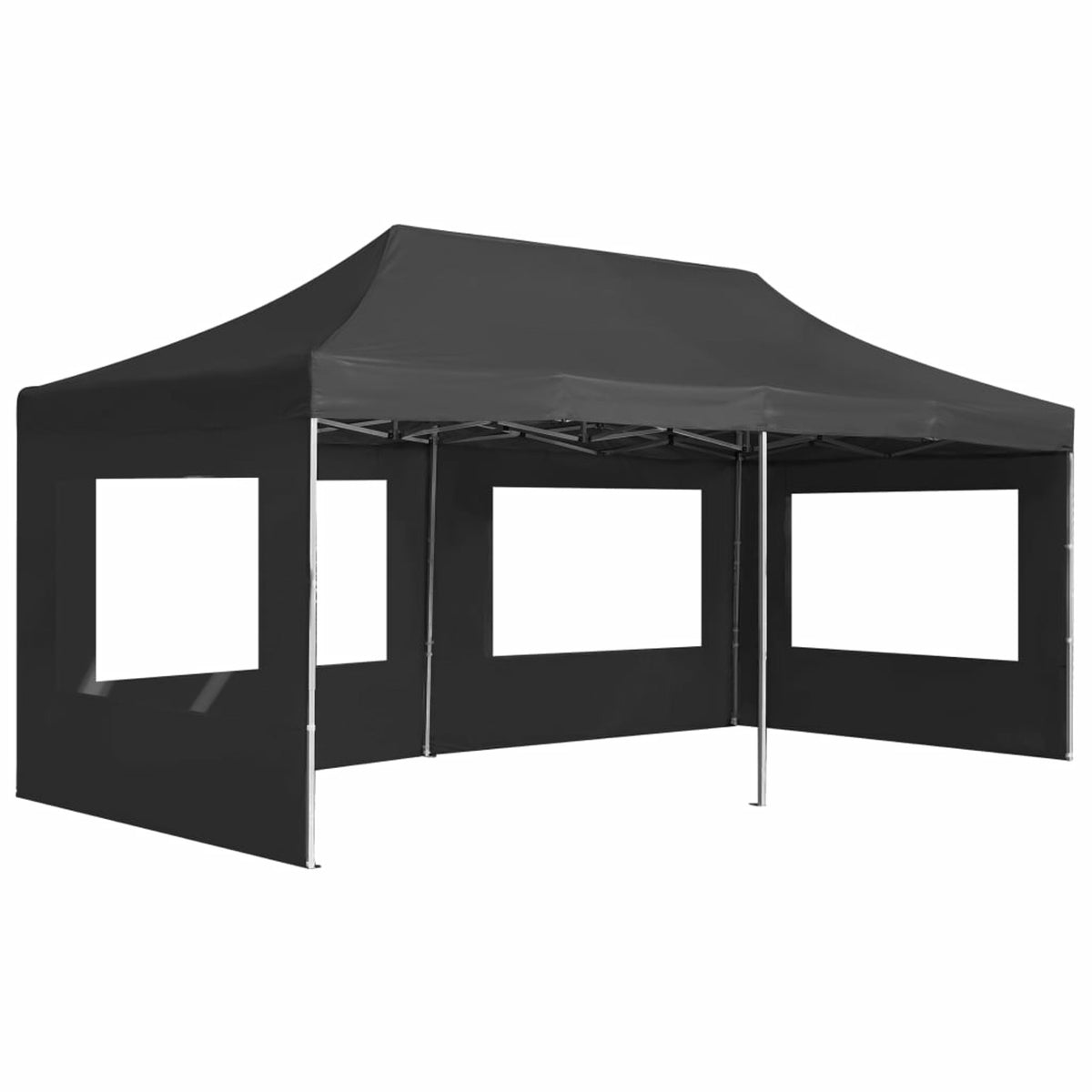 Aluminum Folding Party Tent with Walls 19.7'x9.8' Anthracite F716