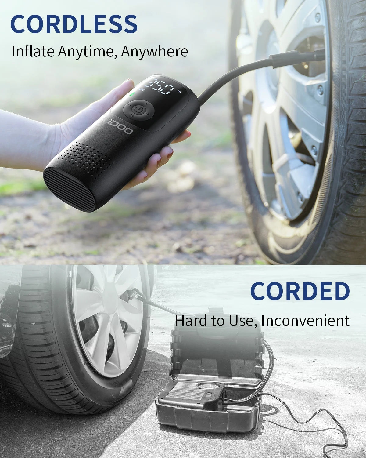 150PSI Cordless Tire Inflator Portable Air Compressor I39048