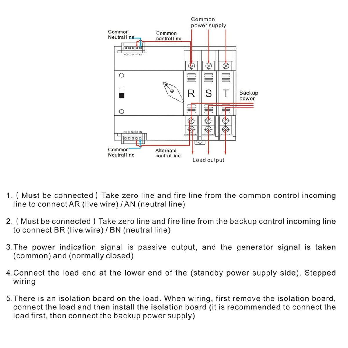 Dual Power Switch Automatic Transfer Switch Din Rail 220V U701