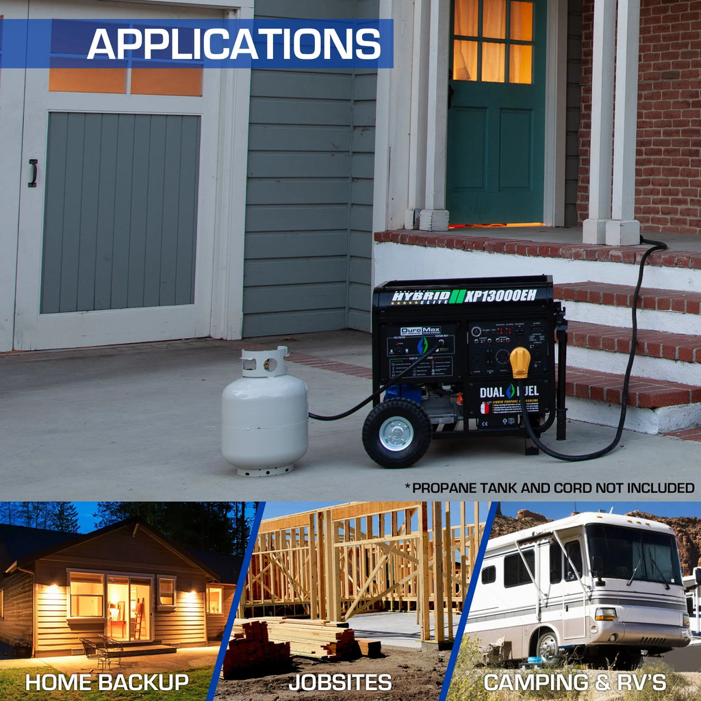 13,000-Watt 500cc Portable Hybrid Gas Propane Generator W9193