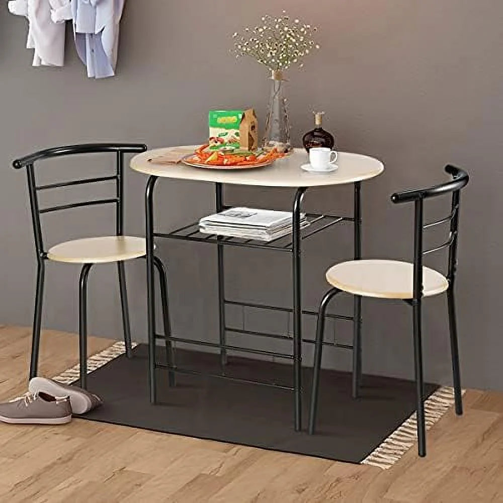 3-Piece Round Dining Set with 2 Chairs P9531