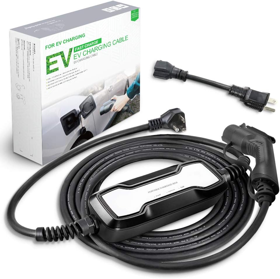 16A Portable EV Charger with NEMA 6-20P Adapter, 100V-240V, SAE J1772 Plug 8m S44514