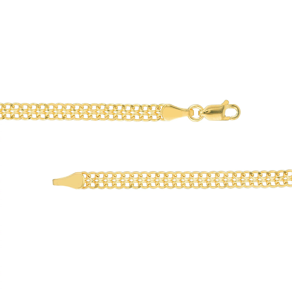 14K Yellow Gold Diamond Cut Chain Necklace L10232