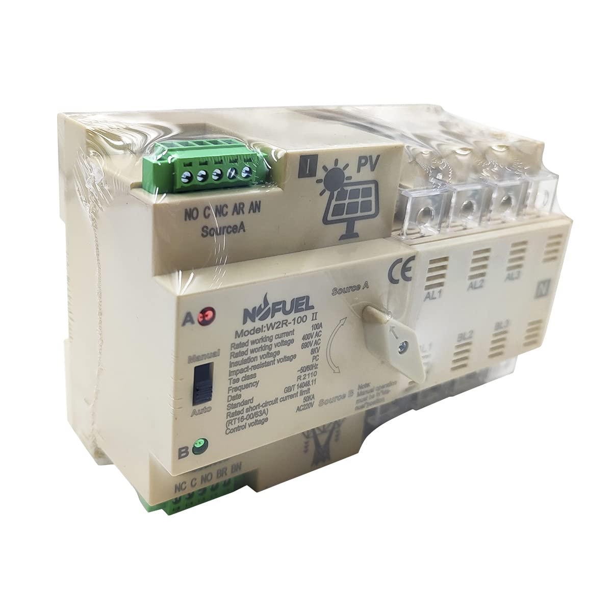 Dual Power Switch Automatic Transfer Switch Din Rail 220V U701