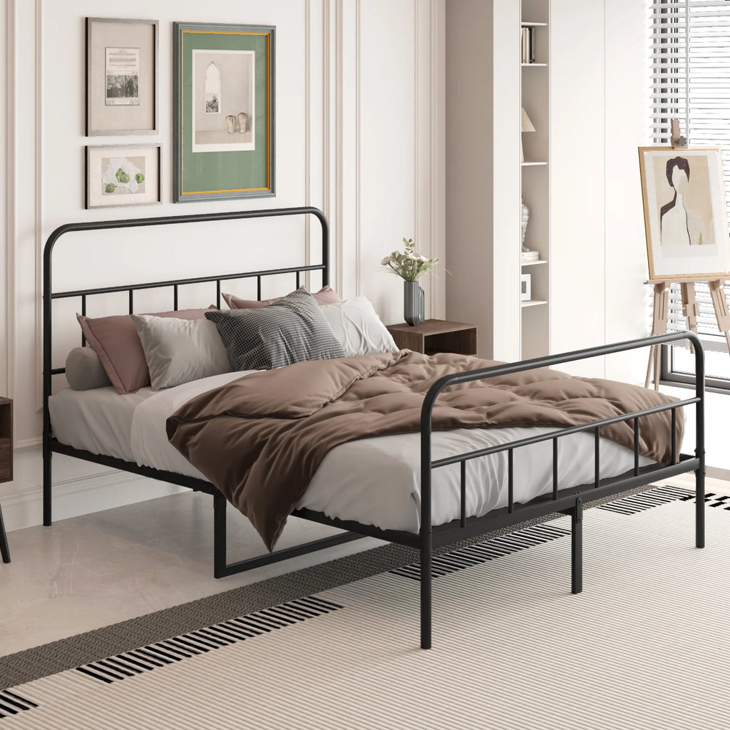 Metal Platform Bed Frame with Headboard Full H409