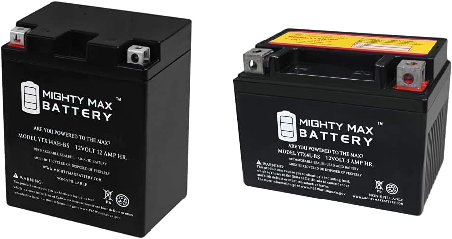 12 Volt 12AH 210 CCA SLA AGM Power Sport Battery Pack of 2 F473846