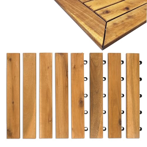 12 x 12 Acacia Hardwood Outdoor Flooring Edge Straight 8 pack R21671