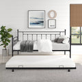 Twin Size Black Metal Daybed with Trundle I7225