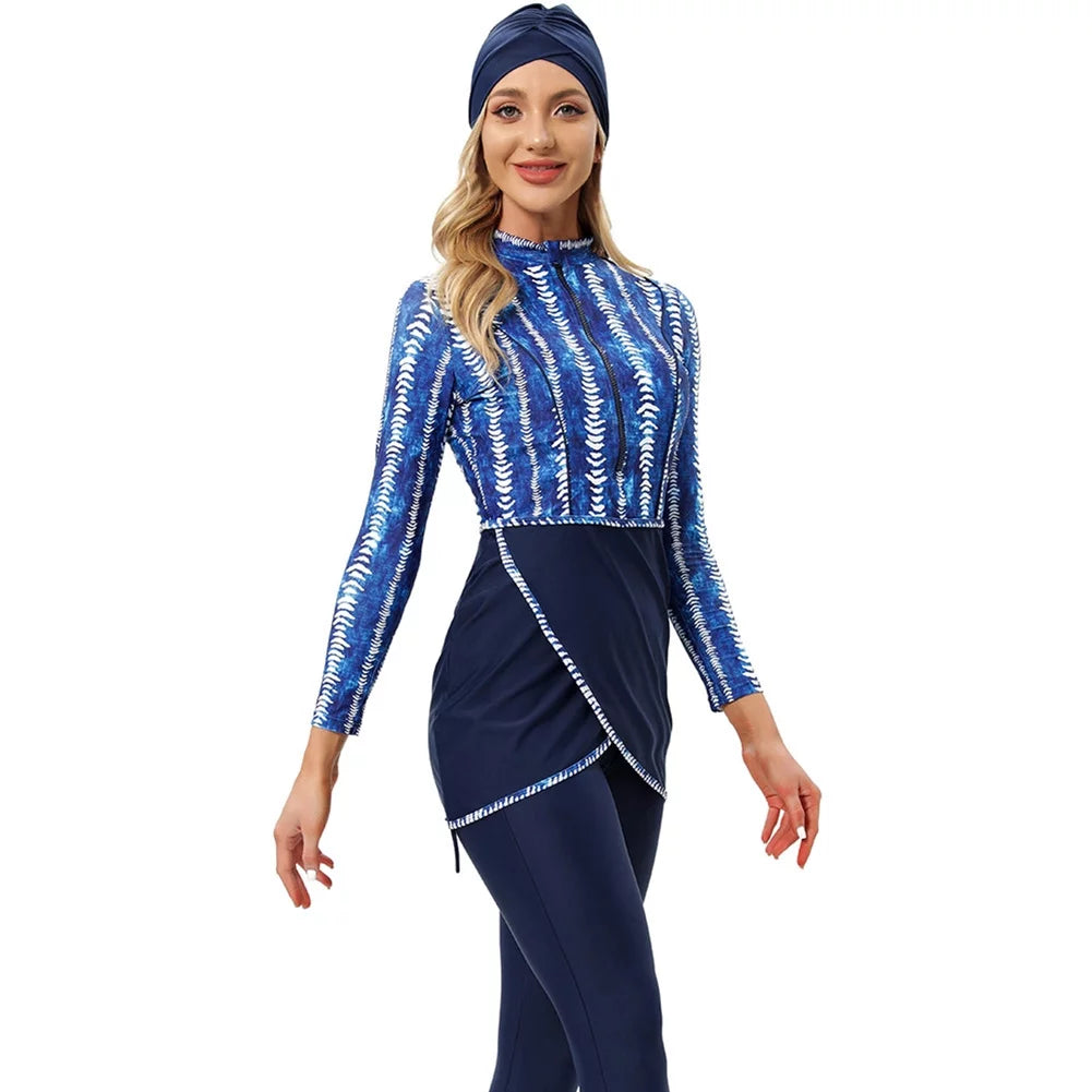 3 Pieces Long Sleeve Modest Swimwear Burkini B53070