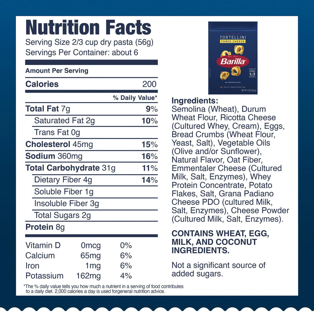 Three Cheese Tortellini Pasta, 12 oz V23628