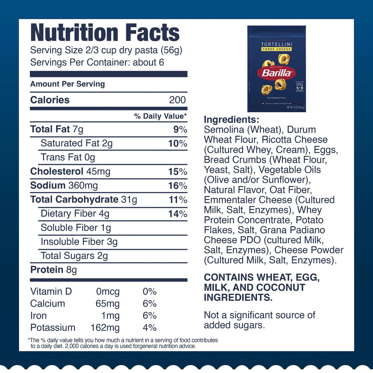 Three Cheese Tortellini Pasta, 12 oz V23628