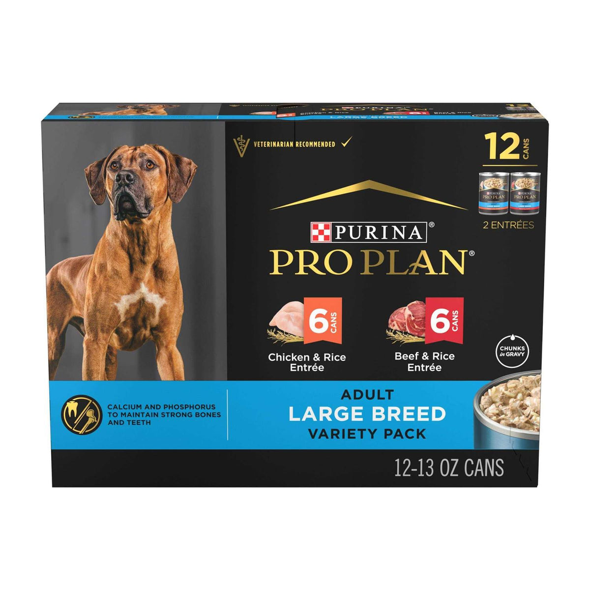 Chicken & Rice Beef & Rice Adult Large Breed Wet Dog Food Variety Pack N27819
