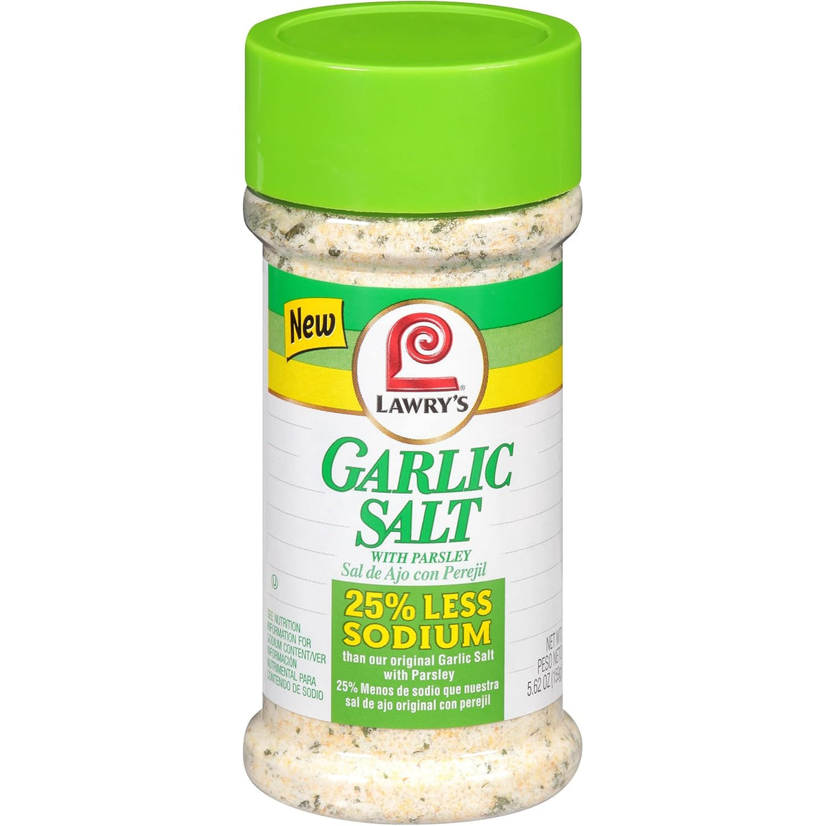 25% Less Sodium Garlic Salt With Parsley, 5.62 oz N8416