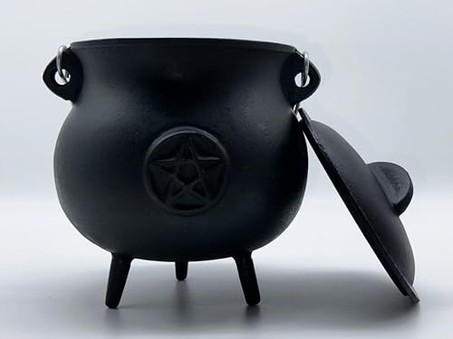 7.5" Diameter Cast Iron Cauldron with Lid and Handle M451