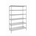 6-Tier Heavy Duty Steel Wire Shelving Unit Chrome F90856