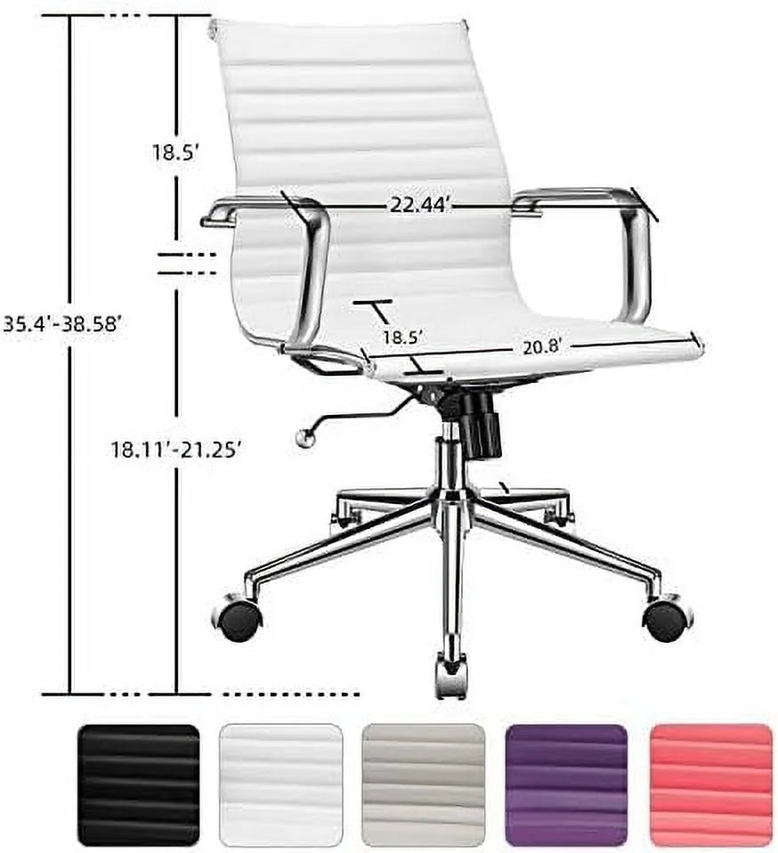 Black Leather Office Chair with Wheels F3964