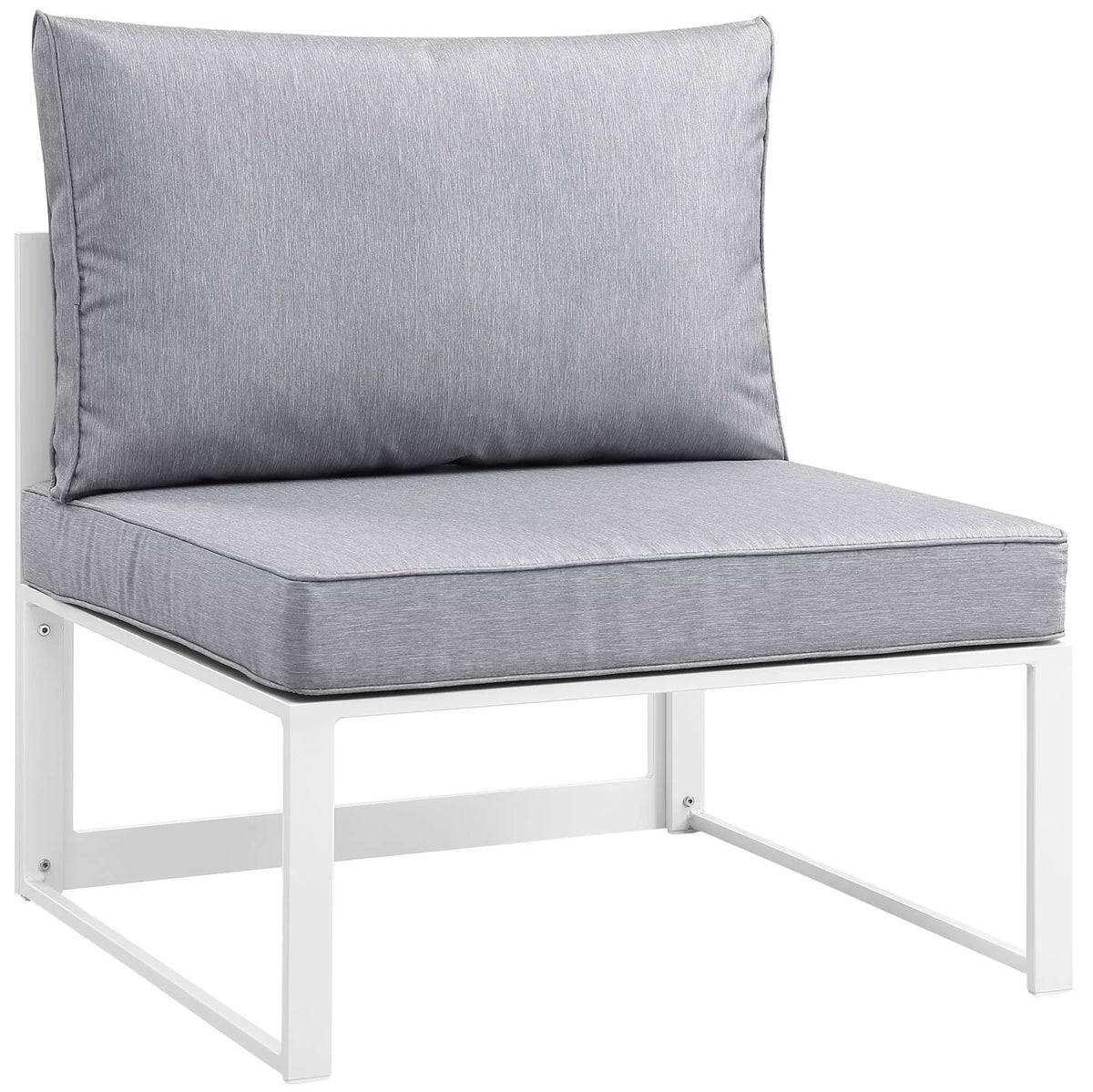 White Grey Fabric Outdoor Patio Sectional Sofa Set B153682