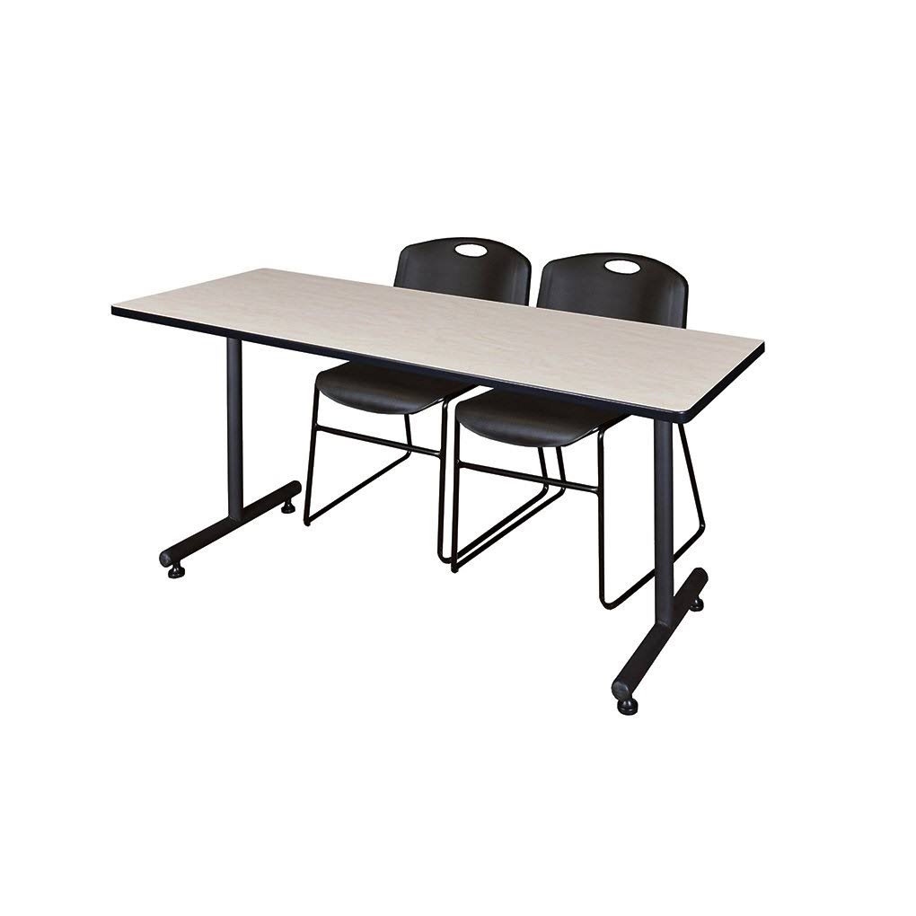 Black Training Table and 2 Stack Chairs R95403