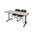 Black Training Table and 2 Stack Chairs R95403