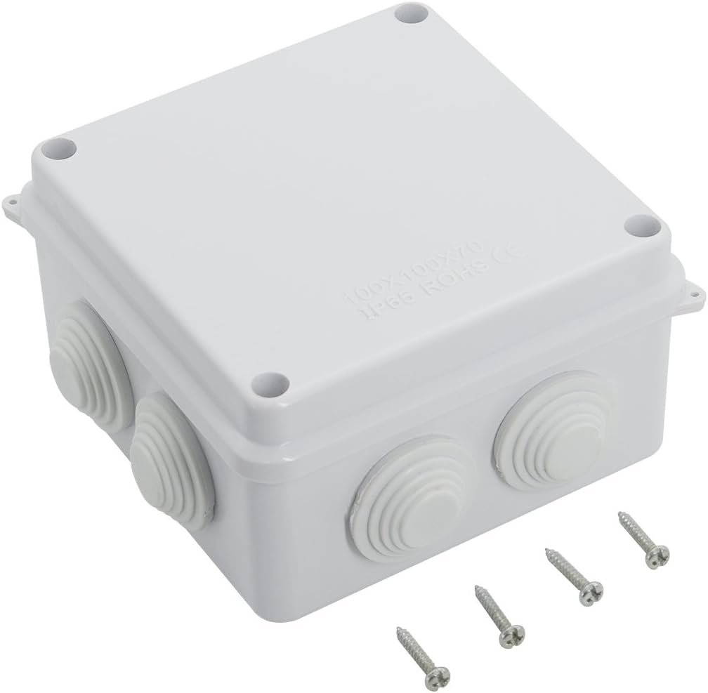 White ABS Plastic IP65 Junction Box 11.8 x 9.8 x 4.7 inch Pack of 2 P506