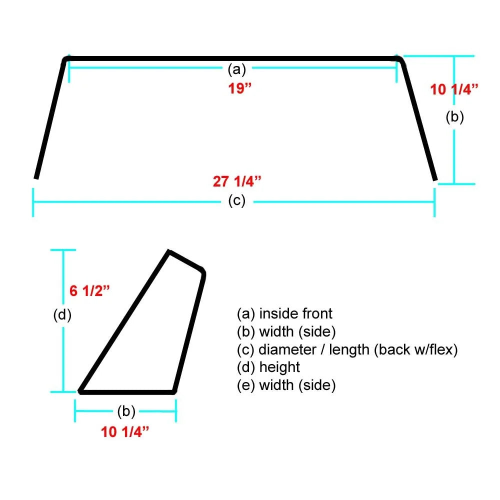 27 1/4 Inch Plexiglass Boat Windshield H3313