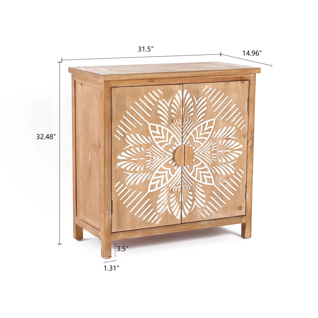 Natural Wood 2-Door Storage Cabinet E697118