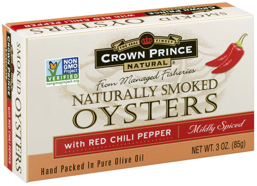 (18 pack) Smoked Oysters With Red Chili Pepper, 3 oz I7232