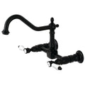 Matte Black Wall Mount Bridge Kitchen Faucet Q315
