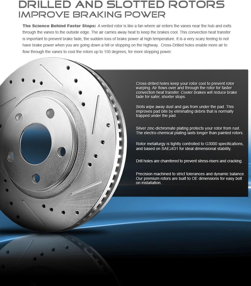 4 Lug Ceramic Brake Rotors and Pads with Clips O487