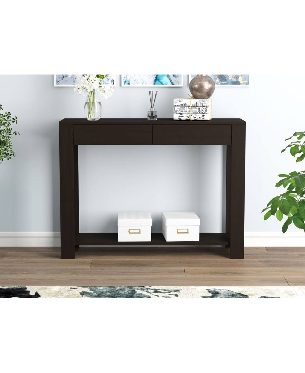 Console Table with 2 Drawers Cappuccino N837