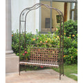 Bronze Iron Patio Arbor Bench S842206