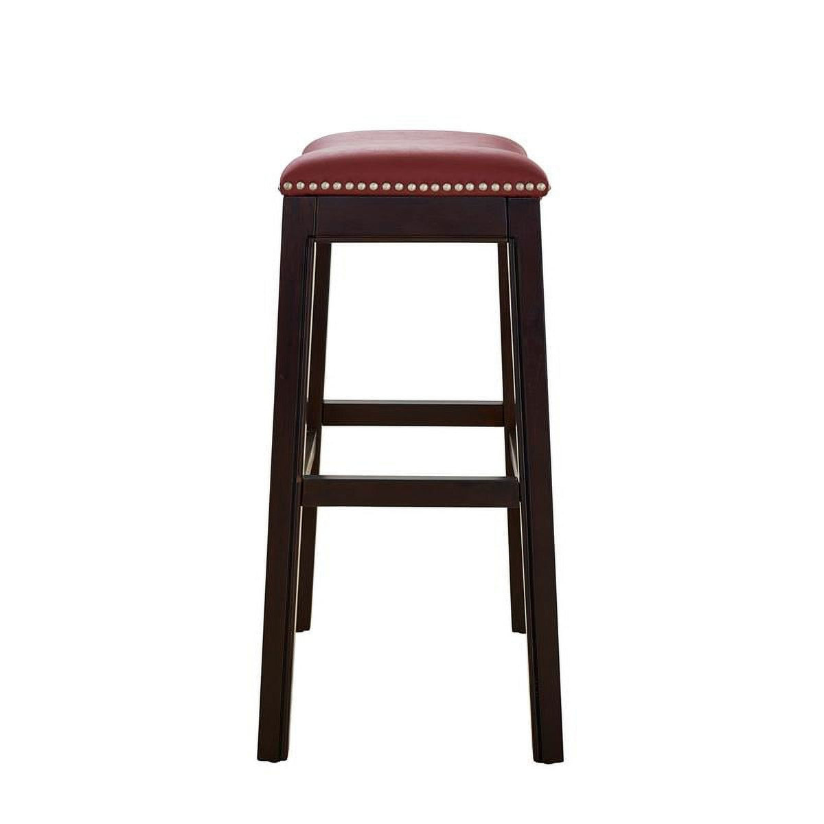 2 Piece Faux Leather Counter Height Barstool Set in Red N72468
