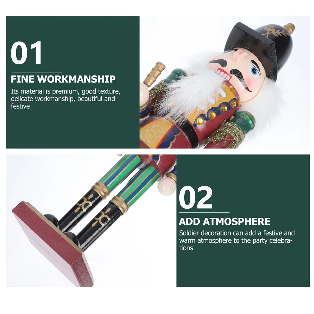 Wooden Nutcracker Soldier Puppet Doll Xmas Decor Z867