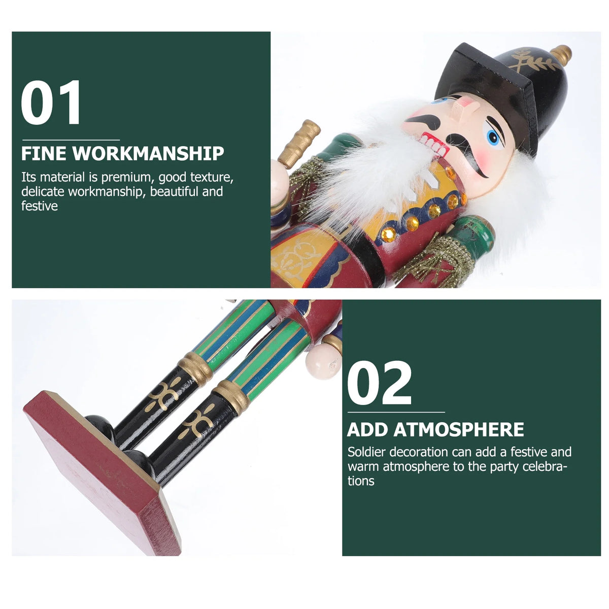 Wooden Nutcracker Soldier Puppet Doll Xmas Decor Z867