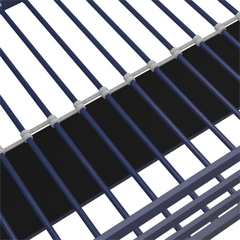Twin Metal Loft Bed with Desk in Blue N98713