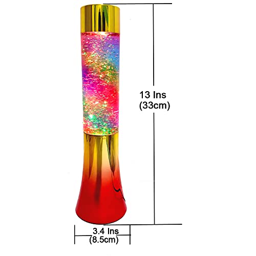 14" Glitter Liquid Motion Lamp LED Red Pink Purple Blue Multiple Colors T5859