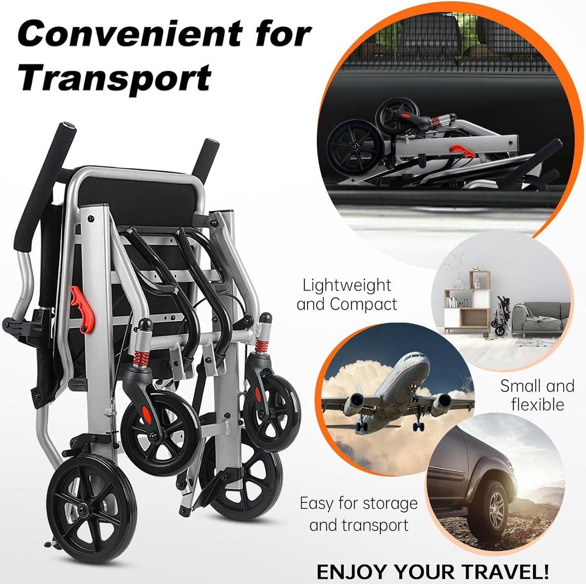 Lightweight Aluminum Folding Transport Wheelchair P70333